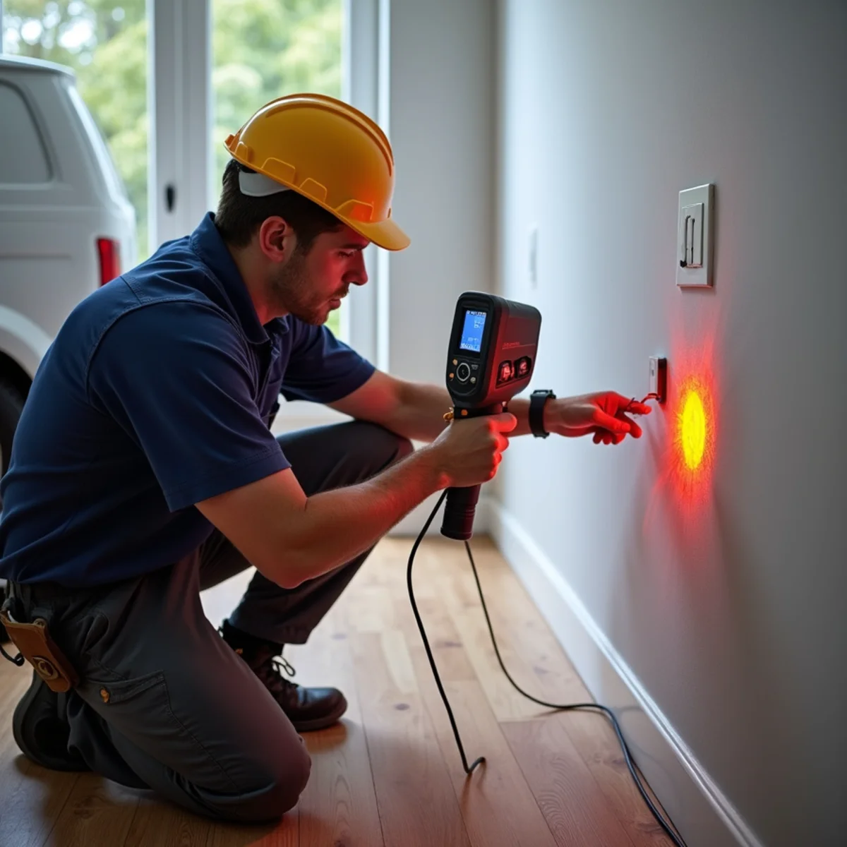 Homeowner checking a water meter for signs of a hidden leak in Lakewood Country Club Estates