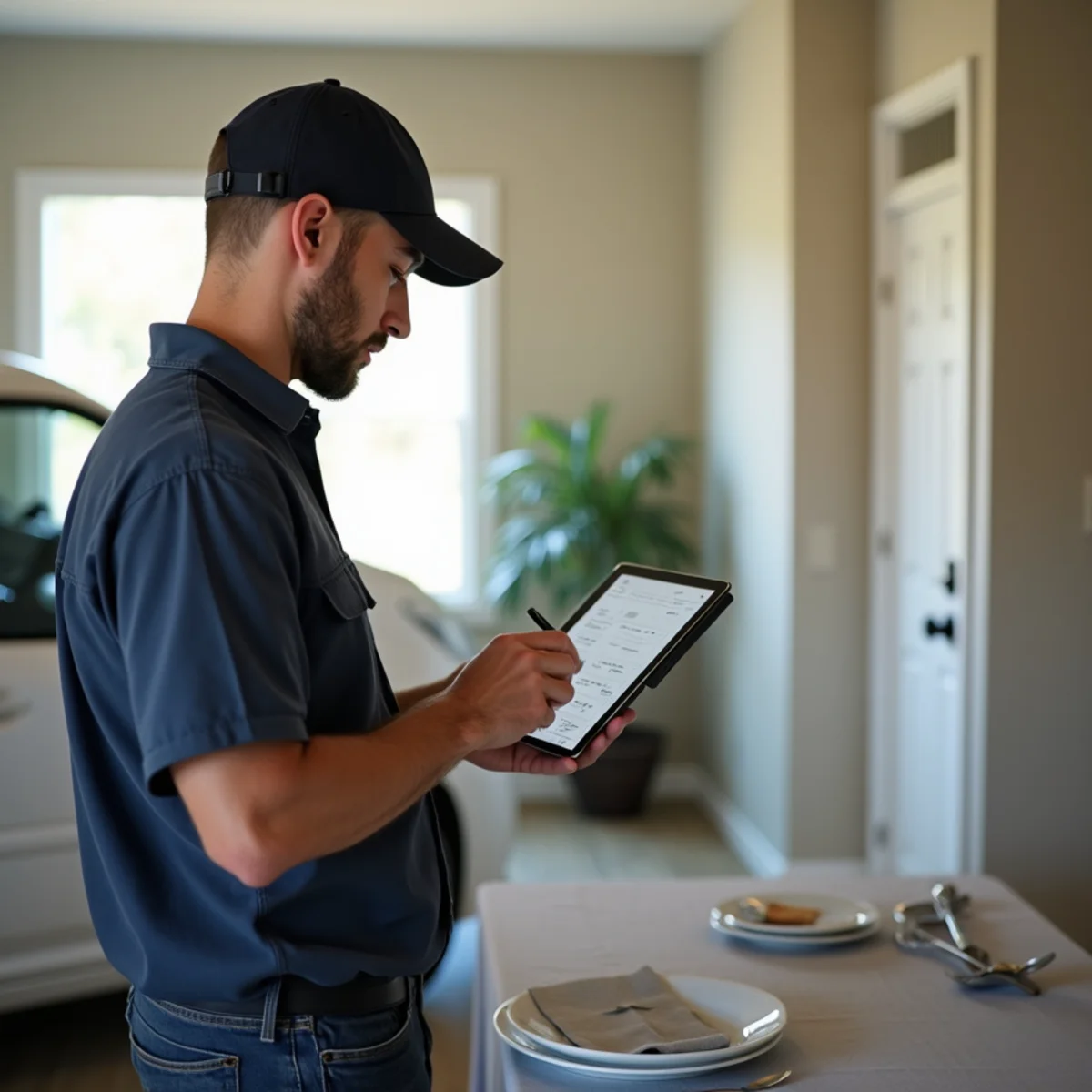 IICRC technician performing residential water damage restoration in a Lakewood, CA home