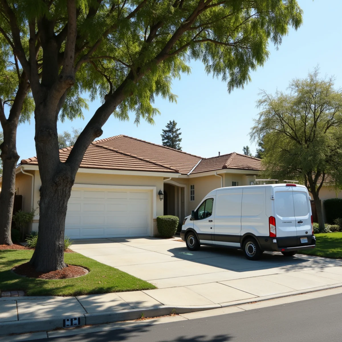 water damage restoration crew working in a La Mirada, CA hillside home