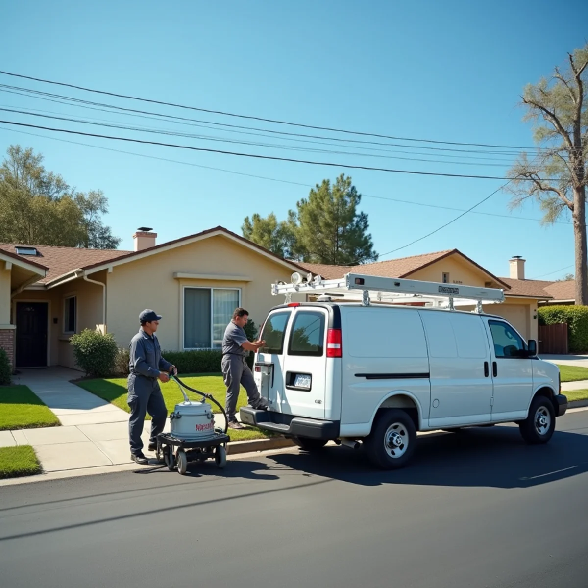 water damage restoration crew working in a Norwalk, CA rental duplex